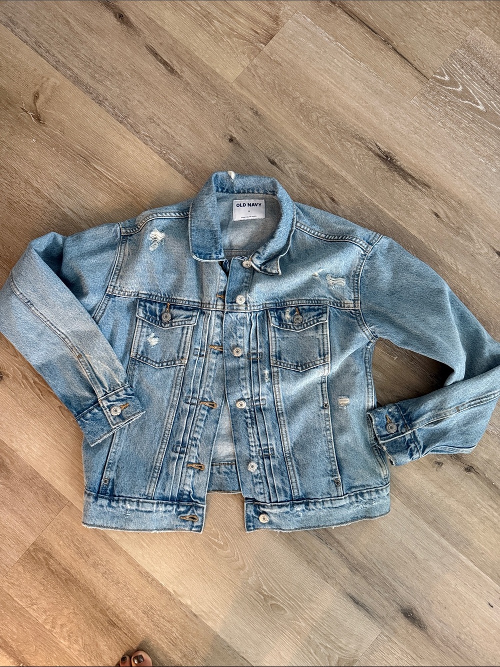 Old Navy Light Blue Distressed Denim Jacket